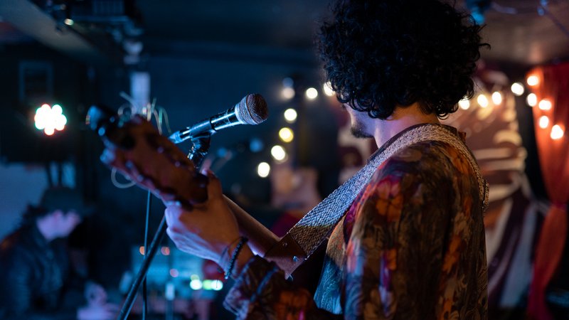musician performing on stage