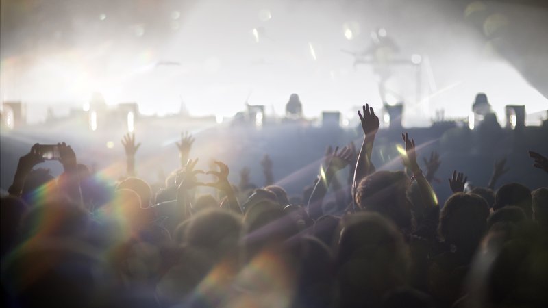 psychedelic rock concert crowd