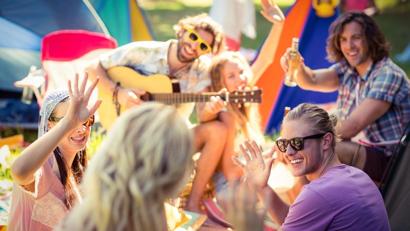 vintage 1960s music festival stage