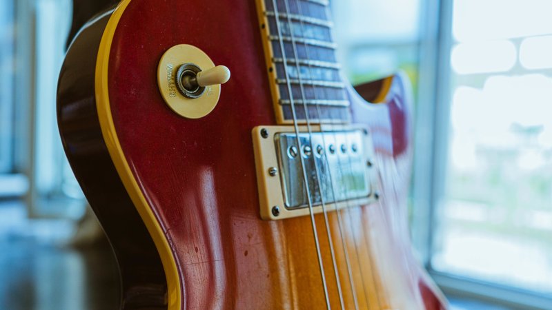 vintage electric guitar close-up