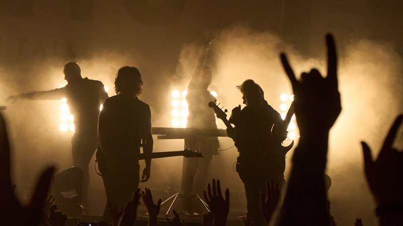 black metal band on stage