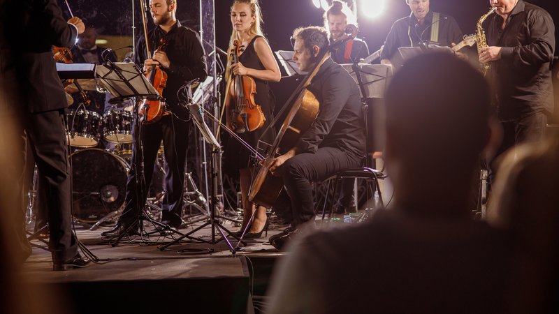 metal concert with orchestra