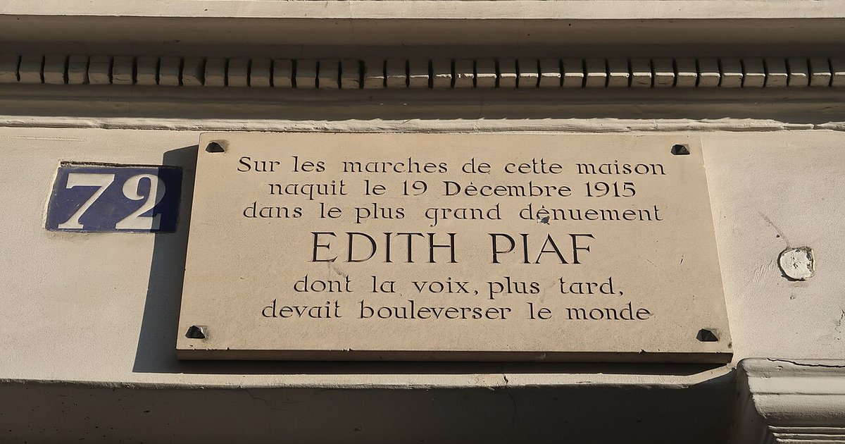 Plaque Édith Piaf, 72 rue de Belleville, Paris 20e 3