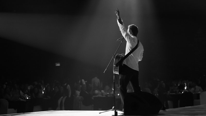 Serge Gainsbourg performing on stage