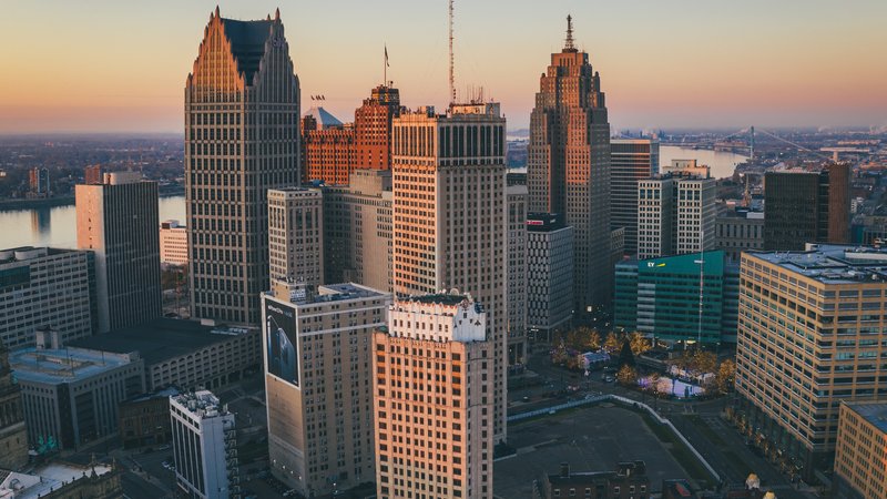 Detroit city skyline