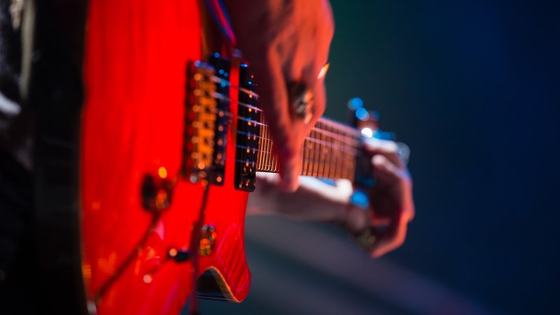 electric guitar close-up on stage