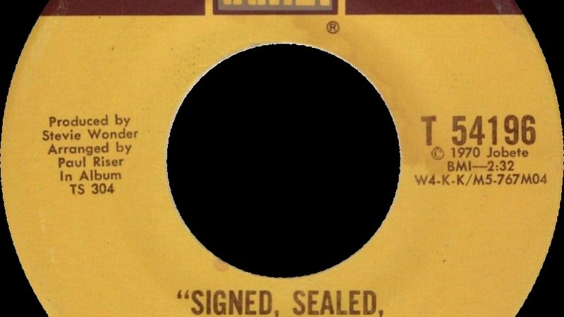 Signed sealed delivered im yours by stevie wonder US single side-A variant A