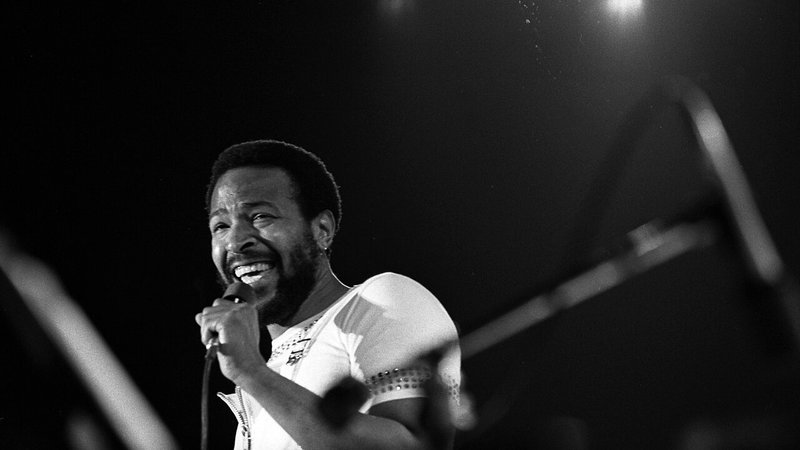 Marvin Gaye in concert at the Forum, 1974