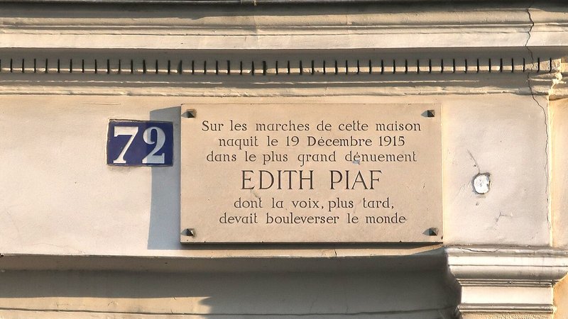 Plaque Édith Piaf, 72 rue de Belleville, Paris 20e 5