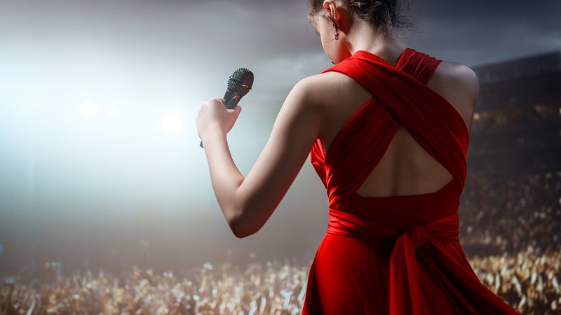 female singer on stage