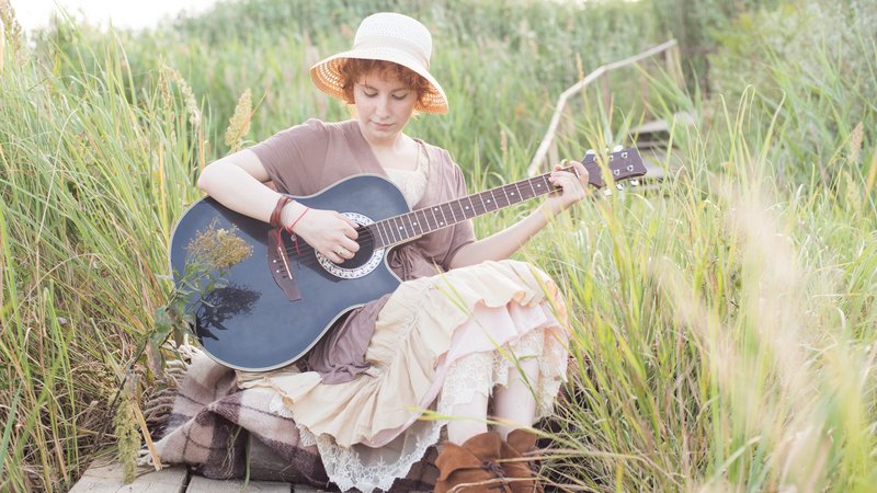 vintage country guitar player