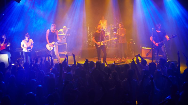 rock band concert stage