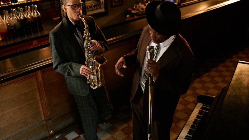 1940s jazz club interior