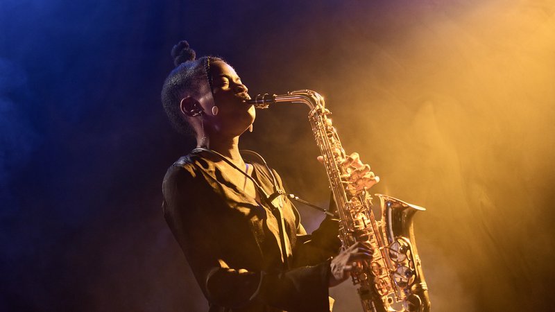 free jazz saxophonist performing live