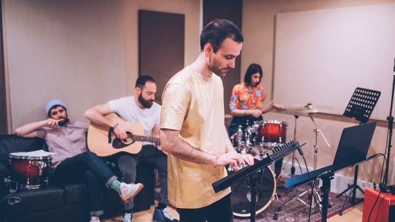 music studio recording session