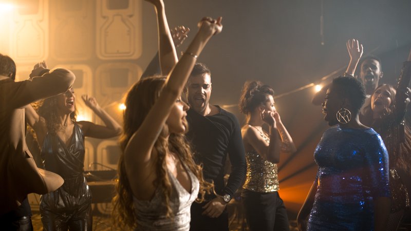 Latin music dance party crowd