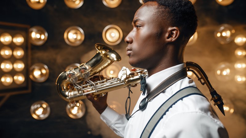 jazz trumpet player on stage