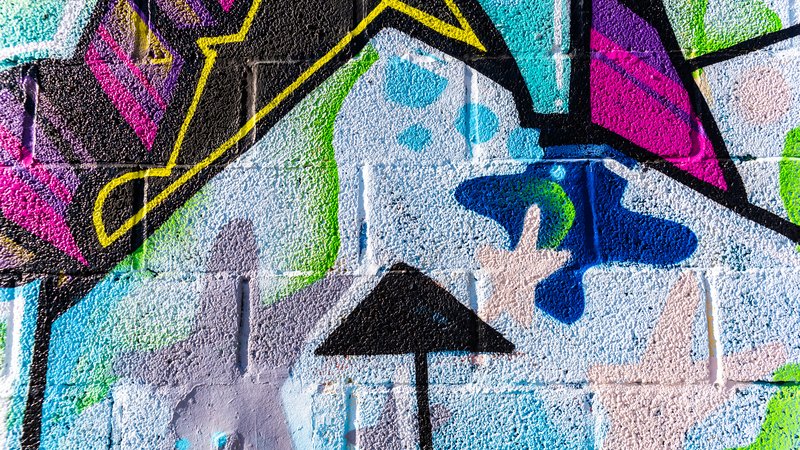 urban graffiti wall with hip hop art