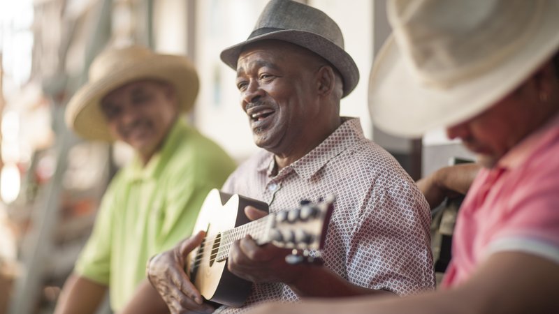 Cuban musicians playing guitar