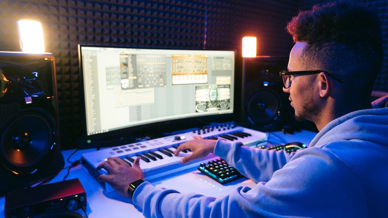 music producer studio session