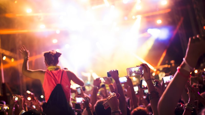 hip hop concert crowd at night