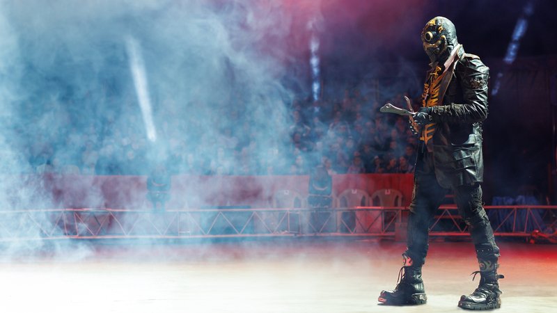 professional wrestling match in arena