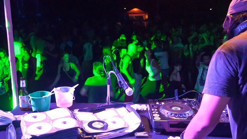 DJ playing techno music, nightlife, Koh Chang, Thailand